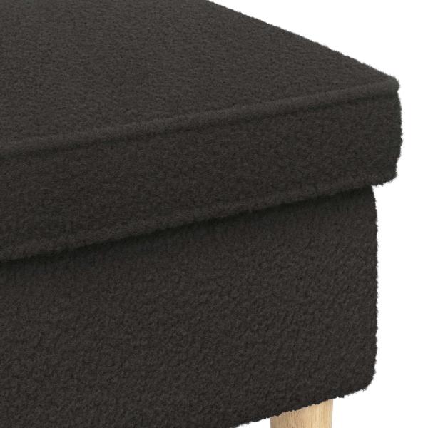 Hocker Schwarz 55 x 35 x 41 cm Boucl?