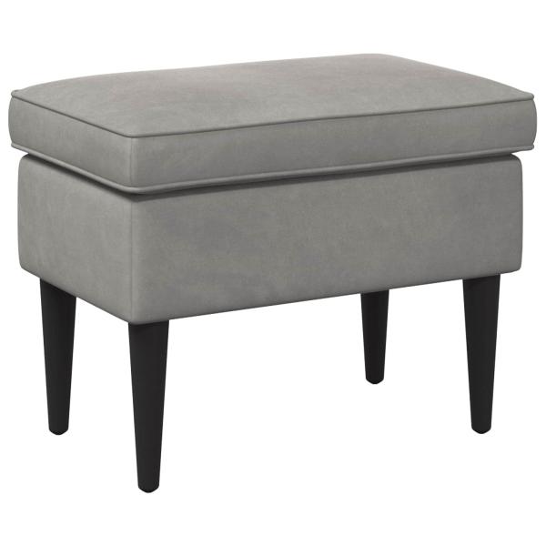 Hocker Hellgrau 55 x 35 x 41 cm Samt