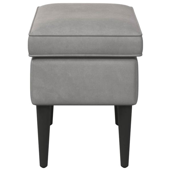 Hocker Hellgrau 55 x 35 x 41 cm Samt
