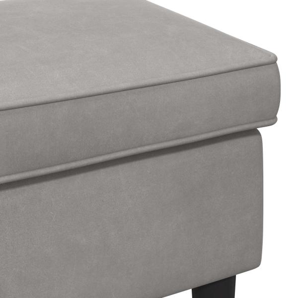 Hocker Hellgrau 55 x 35 x 41 cm Samt