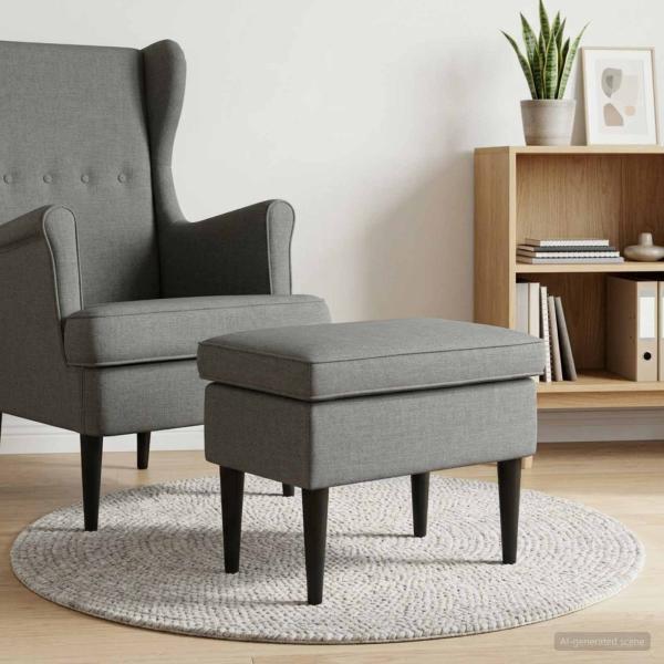 ARDEBO.de - Hocker Dunkelgrau 55 x 35 x 41 cm Stoff