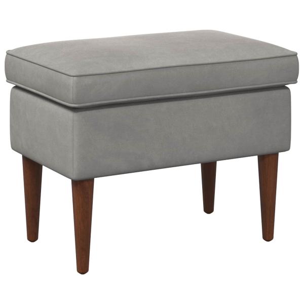 Hocker Hellgrau 55 x 35 x 41 cm Samt