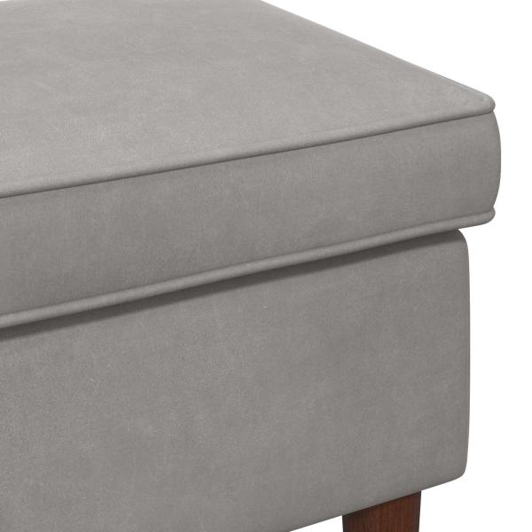 Hocker Hellgrau 55 x 35 x 41 cm Samt