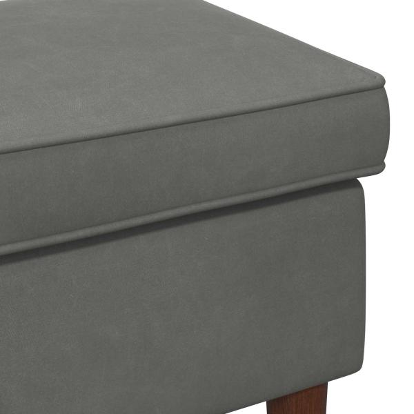 Hocker Dunkelgrau 55 x 35 x 41 cm Samt
