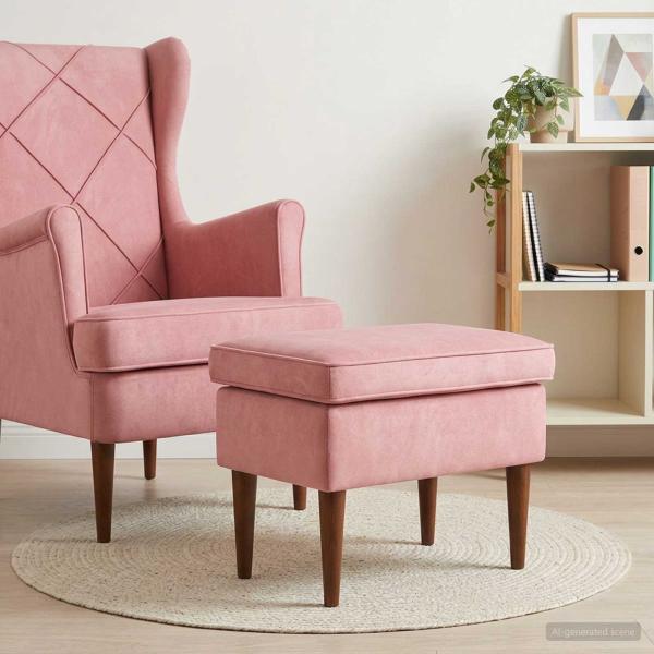 ARDEBO.de - Hocker Rosa 55 x 35 x 41 cm Samt