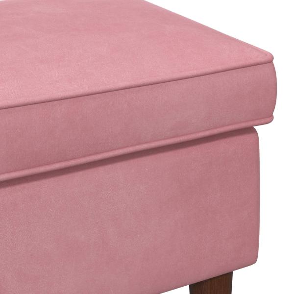 Hocker Rosa 55 x 35 x 41 cm Samt