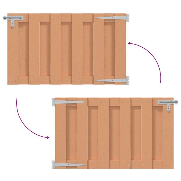 Gartentor 100 x 80 cm WPC und Aluminium Braun