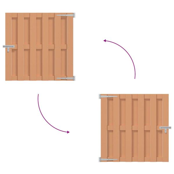 Gartentor 100 x 100 cm WPC und Aluminium Braun