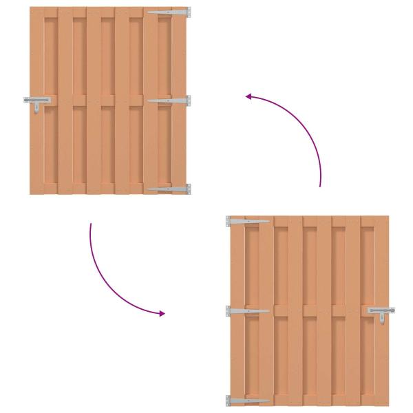 Gartentor 100 x 112 cm WPC und Aluminium Braun