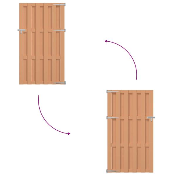 Gartentor 100 x 180 cm WPC und Aluminium Braun