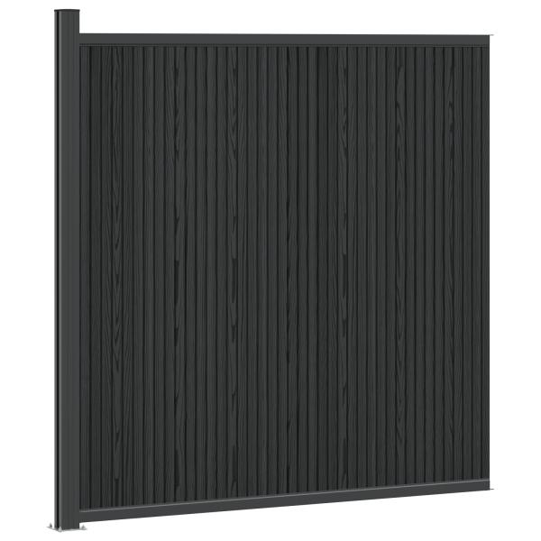 Zaunelement WPC und Aluminium Schwarz
