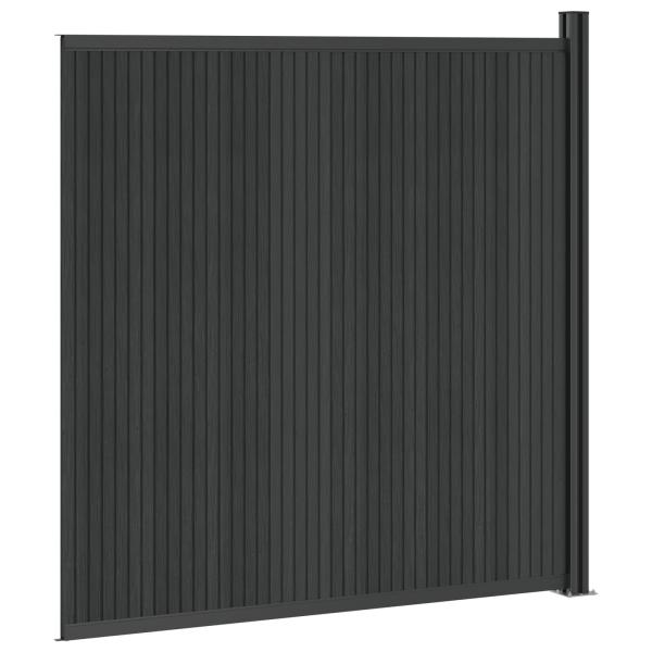 Zaunelement WPC und Aluminium Schwarz