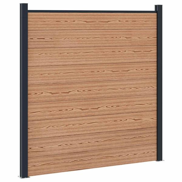 Zaunelement WPC und Aluminium Braun