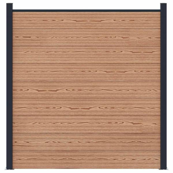 Zaunelement WPC und Aluminium Braun