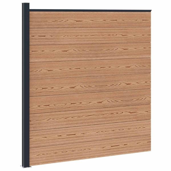 zaunset 175 x 186 cm WPC und Aluminium Braun