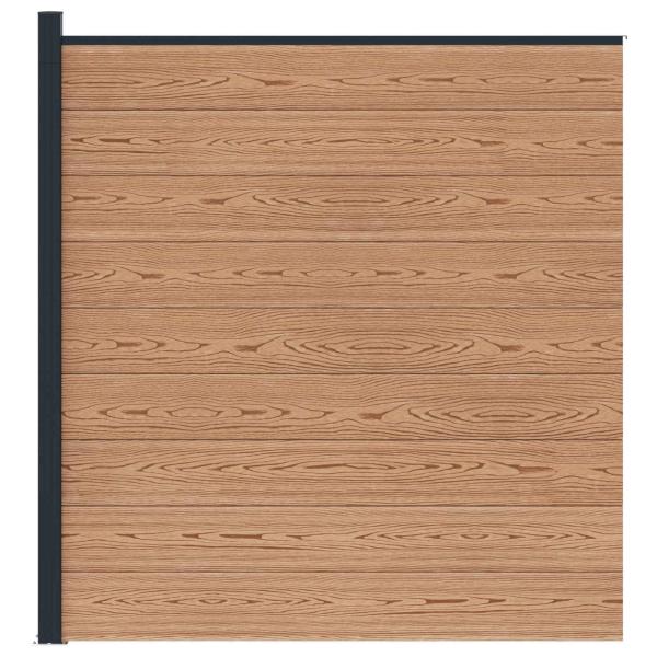 zaunset 175 x 186 cm WPC und Aluminium Braun