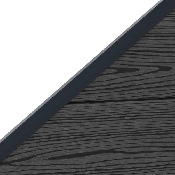 zaunset 95 x 180 cm WPC und Aluminium Schwarz