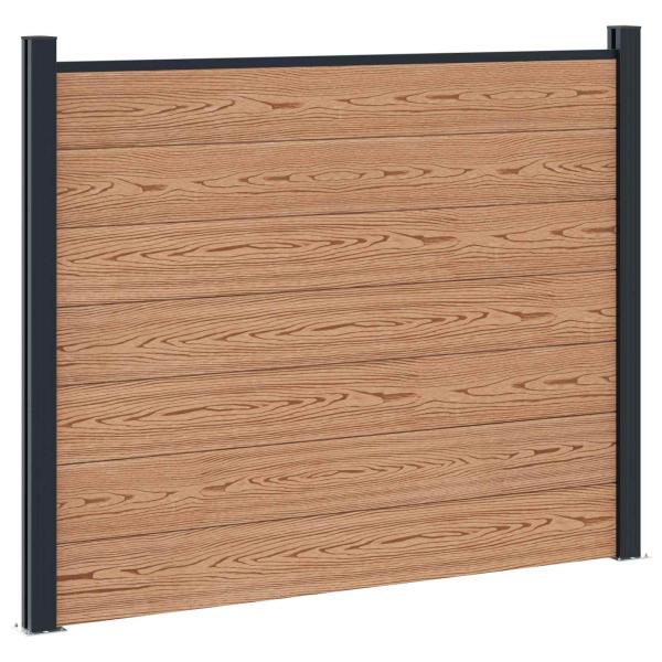 Zaunelement WPC und Aluminium Braun