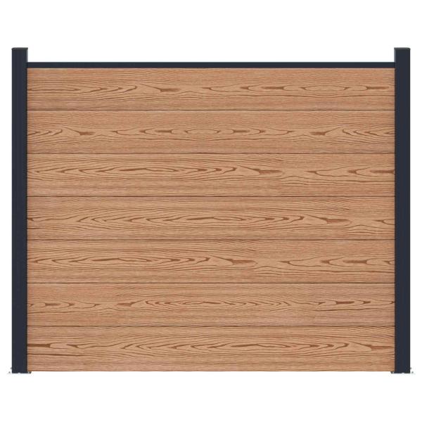 Zaunelement WPC und Aluminium Braun