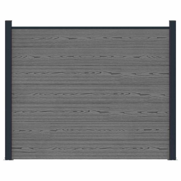 Zaunelement WPC und Aluminium Grau