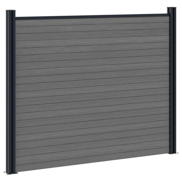 Zaunelement WPC und Aluminium Grau