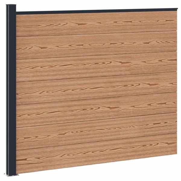 Zaunelement WPC und Aluminium Braun