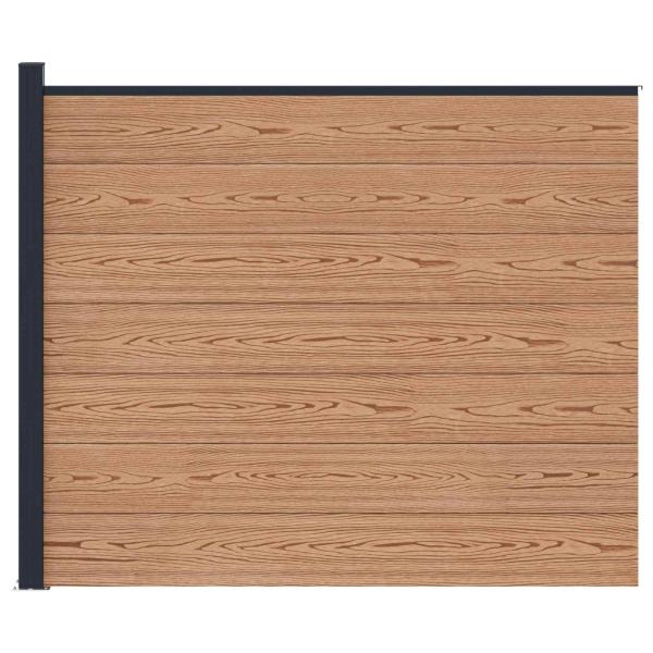 Zaunelement WPC und Aluminium Braun