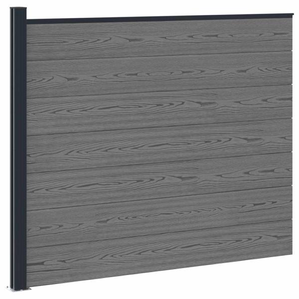Zaunelement WPC und Aluminium Grau