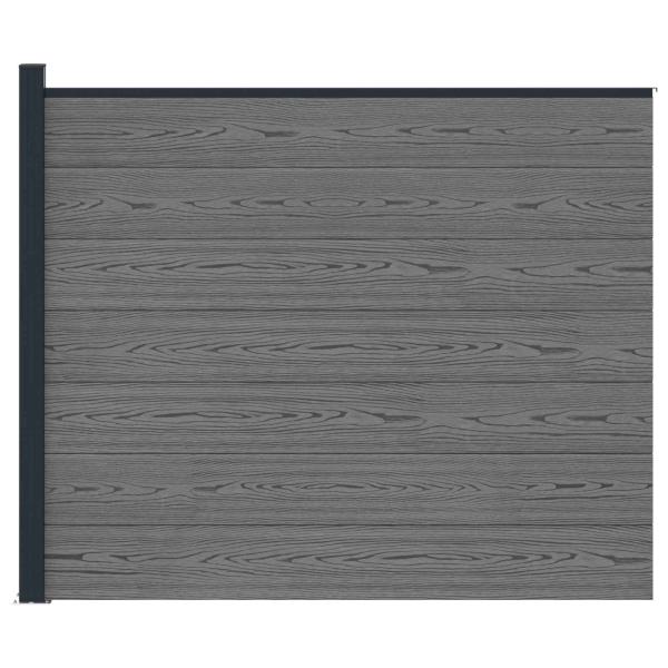 Zaunelement WPC und Aluminium Grau
