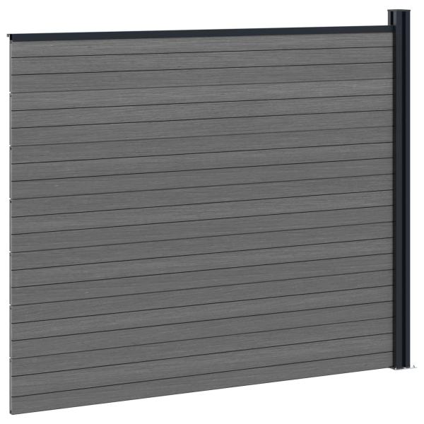 Zaunelement WPC und Aluminium Grau
