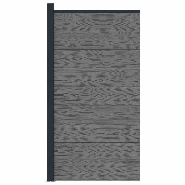 Zaunelement 95 x 186 cm WPC und Aluminium Grau