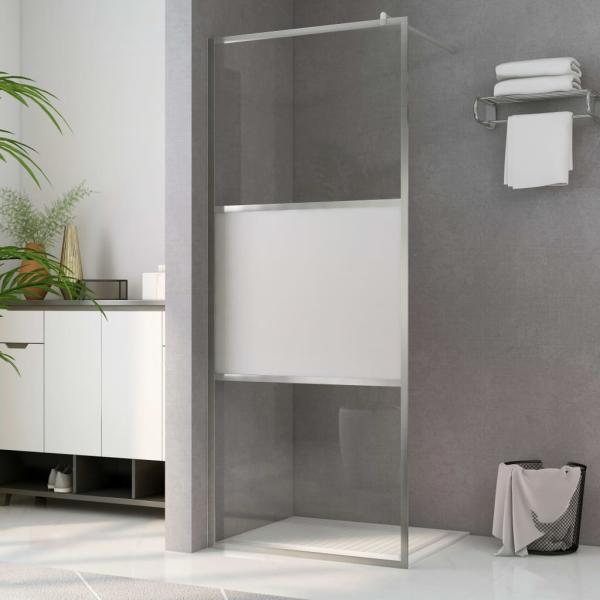 ARDEBO.de - Begehbare Duschwand mit Halbmattiertem ESG-Glas 115x195cm