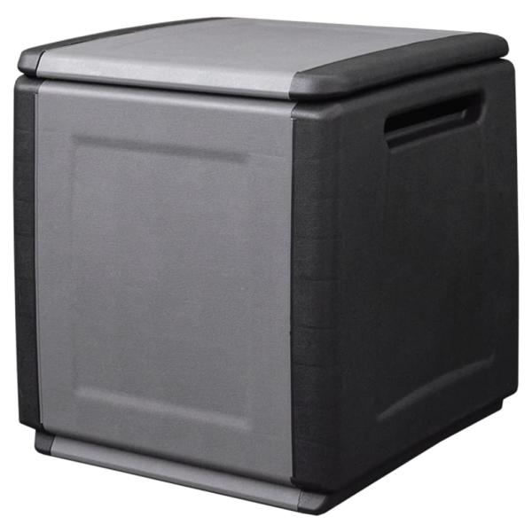ARDEBO.de - Garten-Aufbewahrungsbox 54x53x57 cm 130 L Dunkelgrau Schwarz