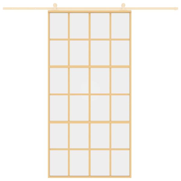 Schiebetür Golden 102,5x205 cm ESG-Klarglas und Aluminium