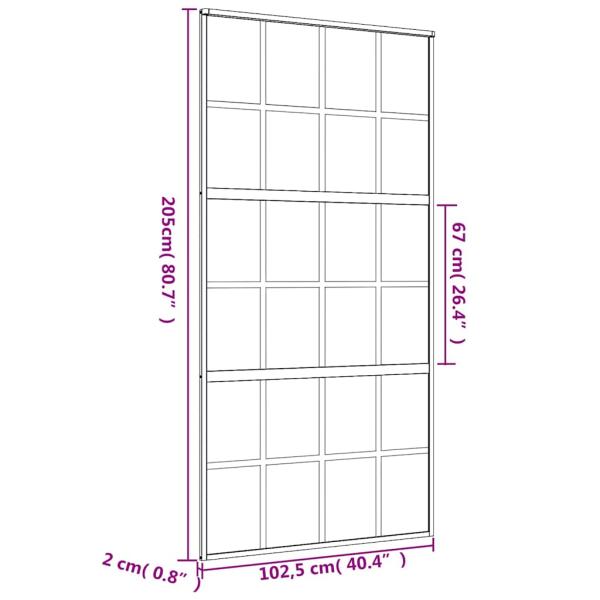 Schiebetür Golden 102,5x205 cm ESG-Klarglas und Aluminium