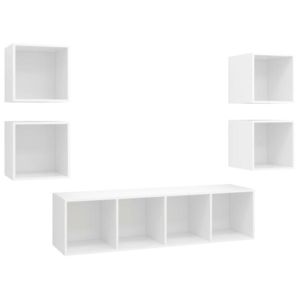 5-tlg. TV-Schrank-Set Weiß Holzwerkstoff