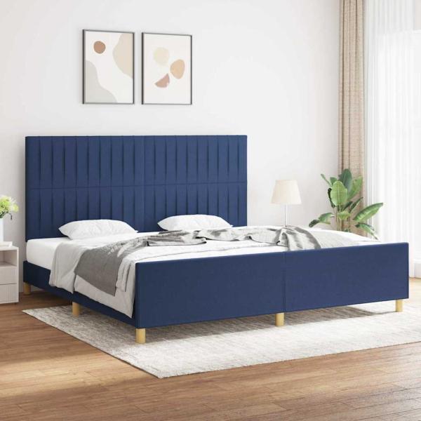 ARDEBO.de - Bettgestell ohne Matratze Blau 200x200 cm Stoff