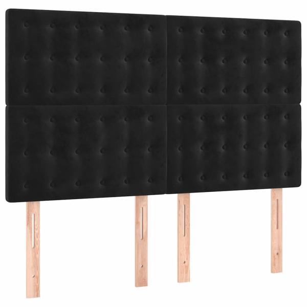 Boxspringbett mit Matratze Schwarz 140x190 cm Samt