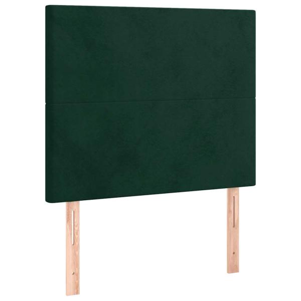 Boxspringbett mit Matratze Dunkelgrün 90x200 cm Samt