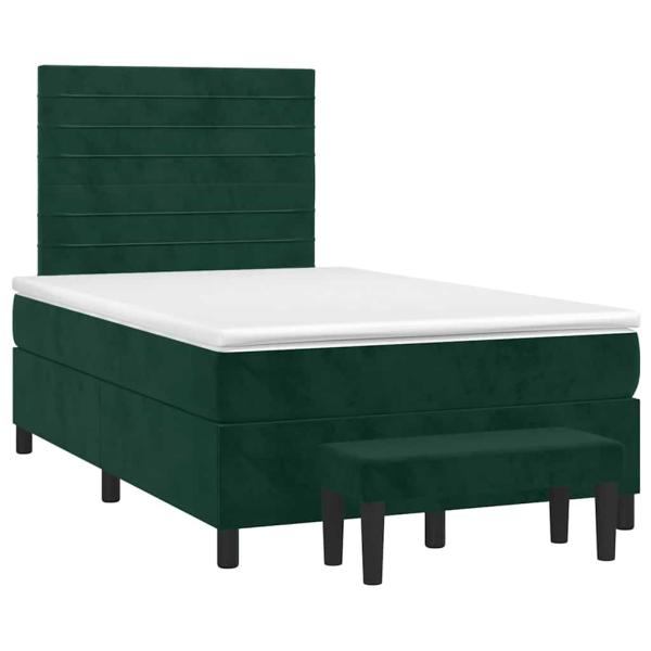Boxspringbett mit Matratze Dunkelgrün 120x200 cm Samt