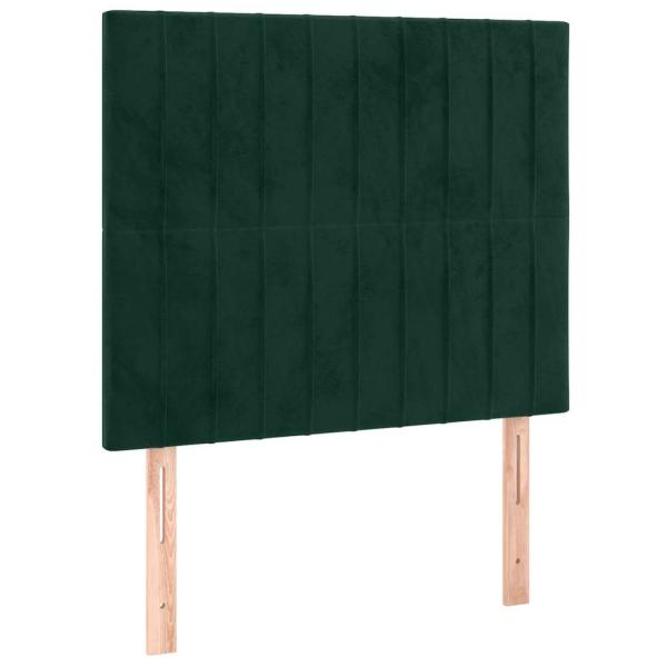 Boxspringbett mit Matratze Dunkelgrün 90x200 cm Samt