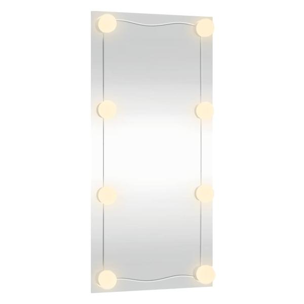 Wandspiegel mit LED-Leuchten 30x60 cm Glas Rechteckig