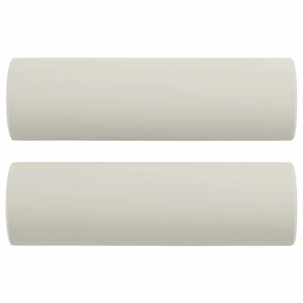 2-Sitzer-Sofa mit Zierkissen Creme 140 cm Samt