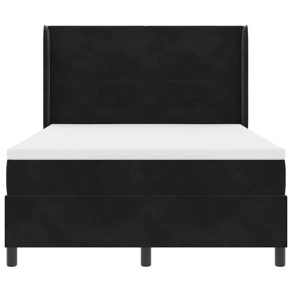 Boxspringbett mit Matratze Schwarz 160 x 200 cm Samt
