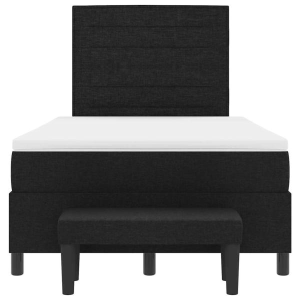Boxspringbett mit Kopfteil Schwarz 120 x 190 cm Stoff