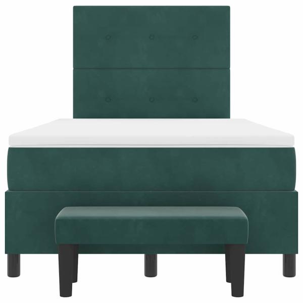 Boxspringbett mit Kopfteil Dunkelgrün 200 x 120 cm Samt