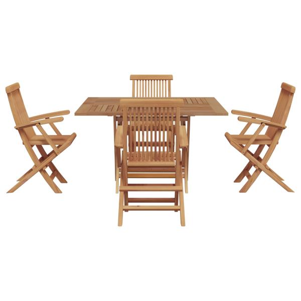 ARDEBO.de - Garten Essgruppe Braun Massivholz Teak