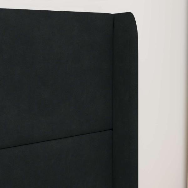 Kopfteil Ohr Schwarz 80 x 16 x 4 cm Samt