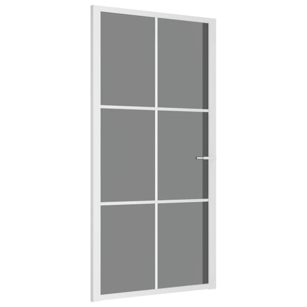 Innentür 102,5x201,5 cm Weiß ESG-Glas und Aluminium