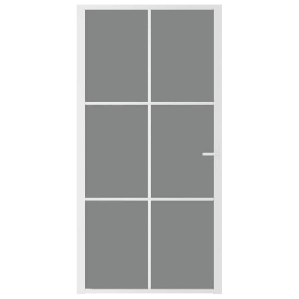 Innentür 102,5x201,5 cm Weiß ESG-Glas und Aluminium